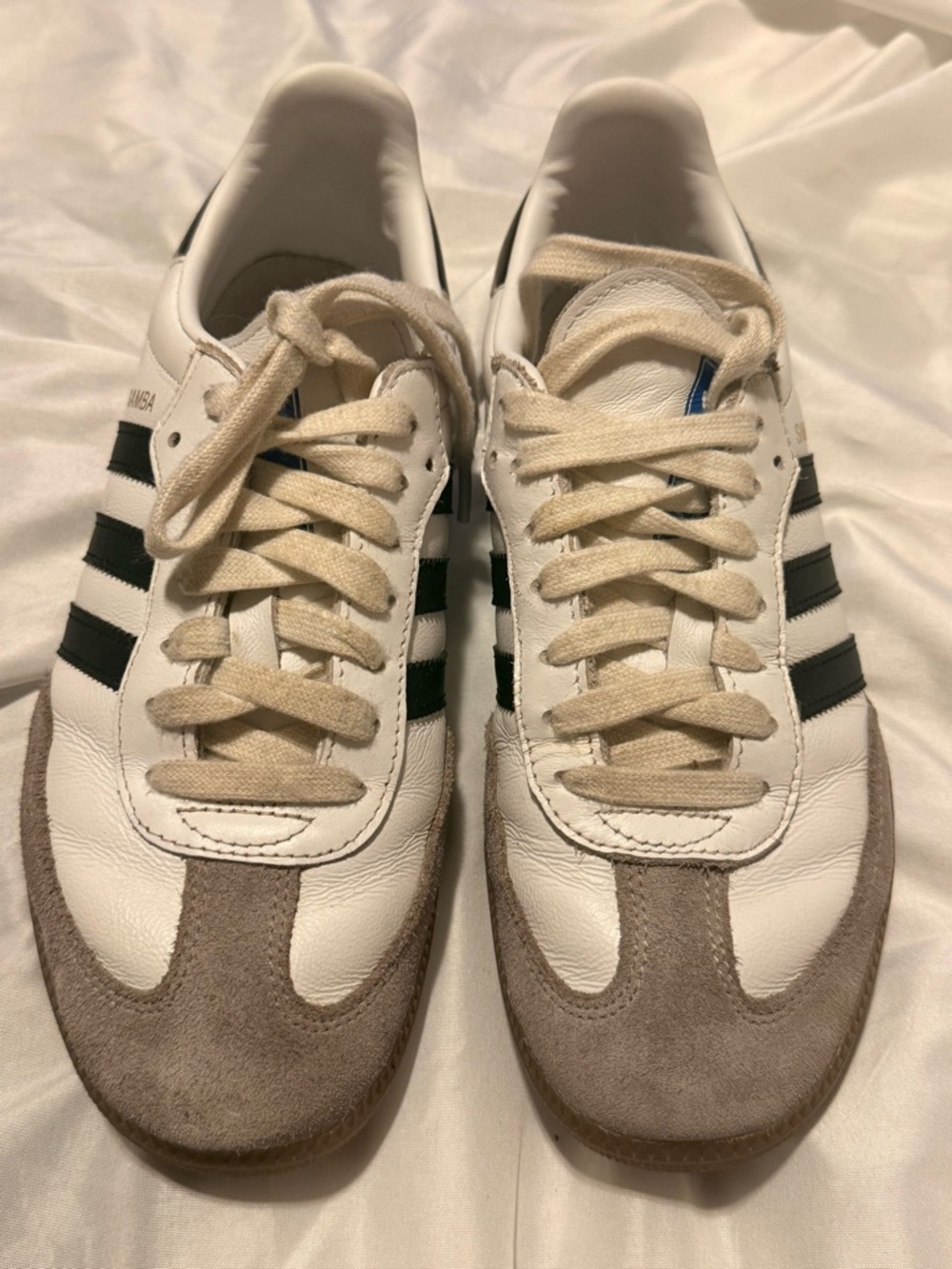 adidas White, Black & Tan Samba-Inspired men’s size 7.5 Sneakers